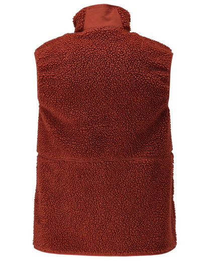 Autumn Red Coloured Mascot Workwear Mens Customized Pile Gilet With Zipper on white background 