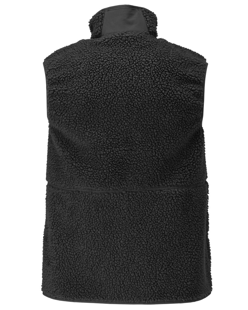 Black Coloured Mascot Workwear Mens Customized Pile Gilet With Zipper on white background 