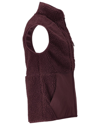 Bordeaux Coloured Mascot Workwear Mens Customized Pile Gilet With Zipper on white background 