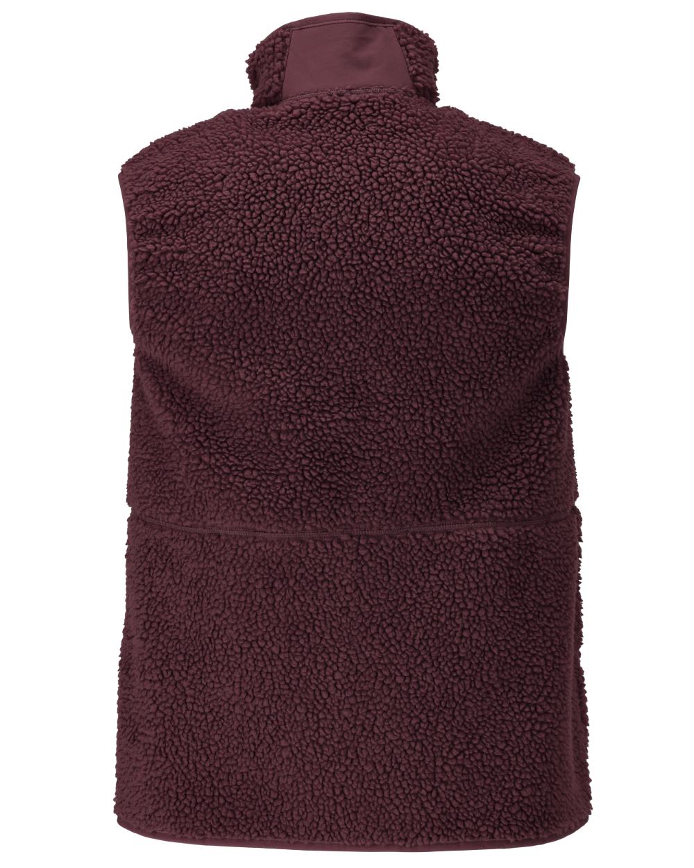 Bordeaux Coloured Mascot Workwear Mens Customized Pile Gilet With Zipper on white background 