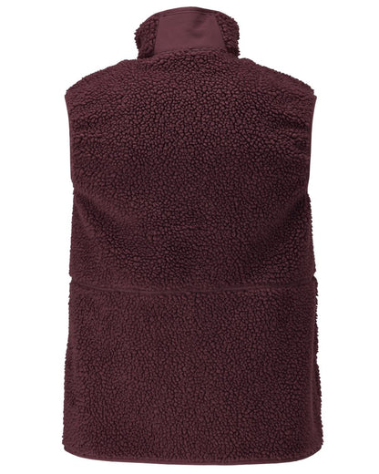 Bordeaux Coloured Mascot Workwear Mens Customized Pile Gilet With Zipper on white background 