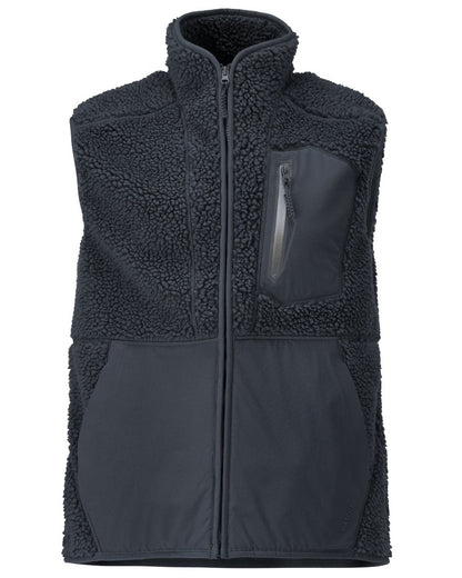 Dark Navy Coloured Mascot Workwear Mens Customized Pile Gilet With Zipper on white background 