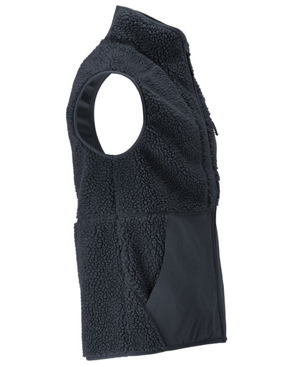 Dark Navy Coloured Mascot Workwear Mens Customized Pile Gilet With Zipper on white background 