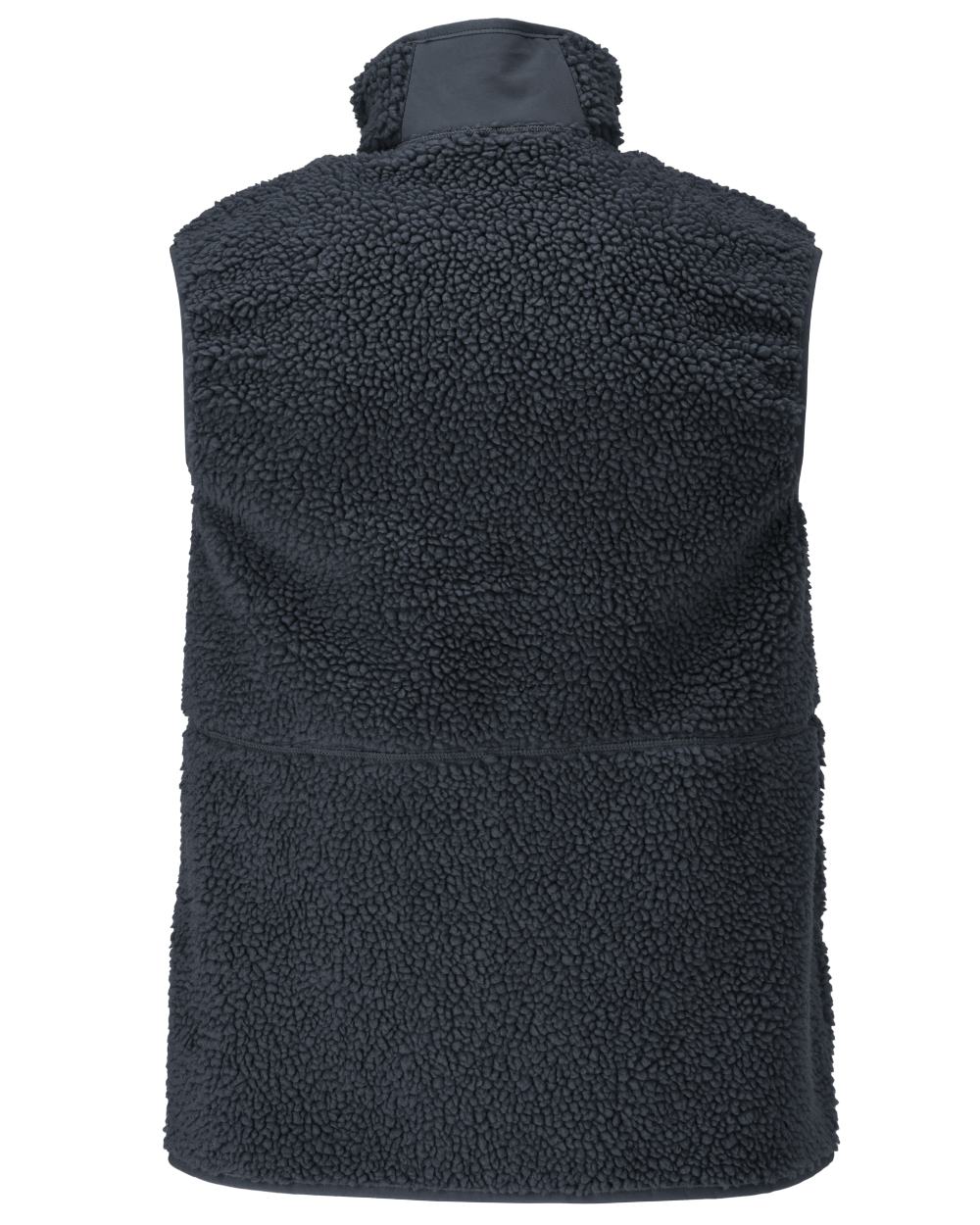Dark Navy Coloured Mascot Workwear Mens Customized Pile Gilet With Zipper on white background 