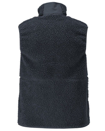 Dark Navy Coloured Mascot Workwear Mens Customized Pile Gilet With Zipper on white background 