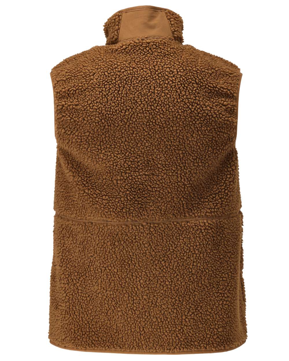 Nut Brown Coloured Mascot Workwear Mens Customized Pile Gilet With Zipper on white background 