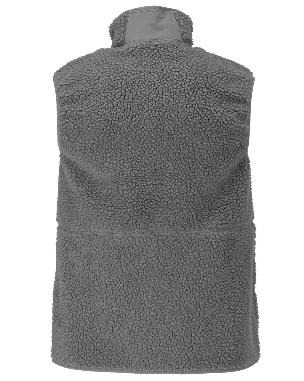 Stone Grey Coloured Mascot Workwear Mens Customized Pile Gilet With Zipper on white background 