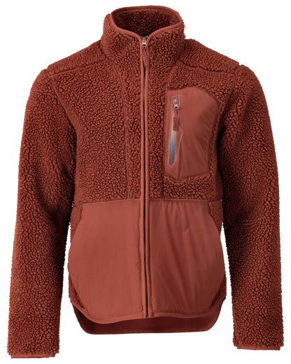 Autumn Red Coloured Mascot Workwear Mens Customized Pile Jacket With Zipper on white background 