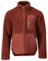 Autumn Red Coloured Mascot Workwear Mens Customized Pile Jacket With Zipper on white background 