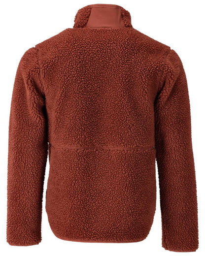 Autumn Red Coloured Mascot Workwear Mens Customized Pile Jacket With Zipper on white background 