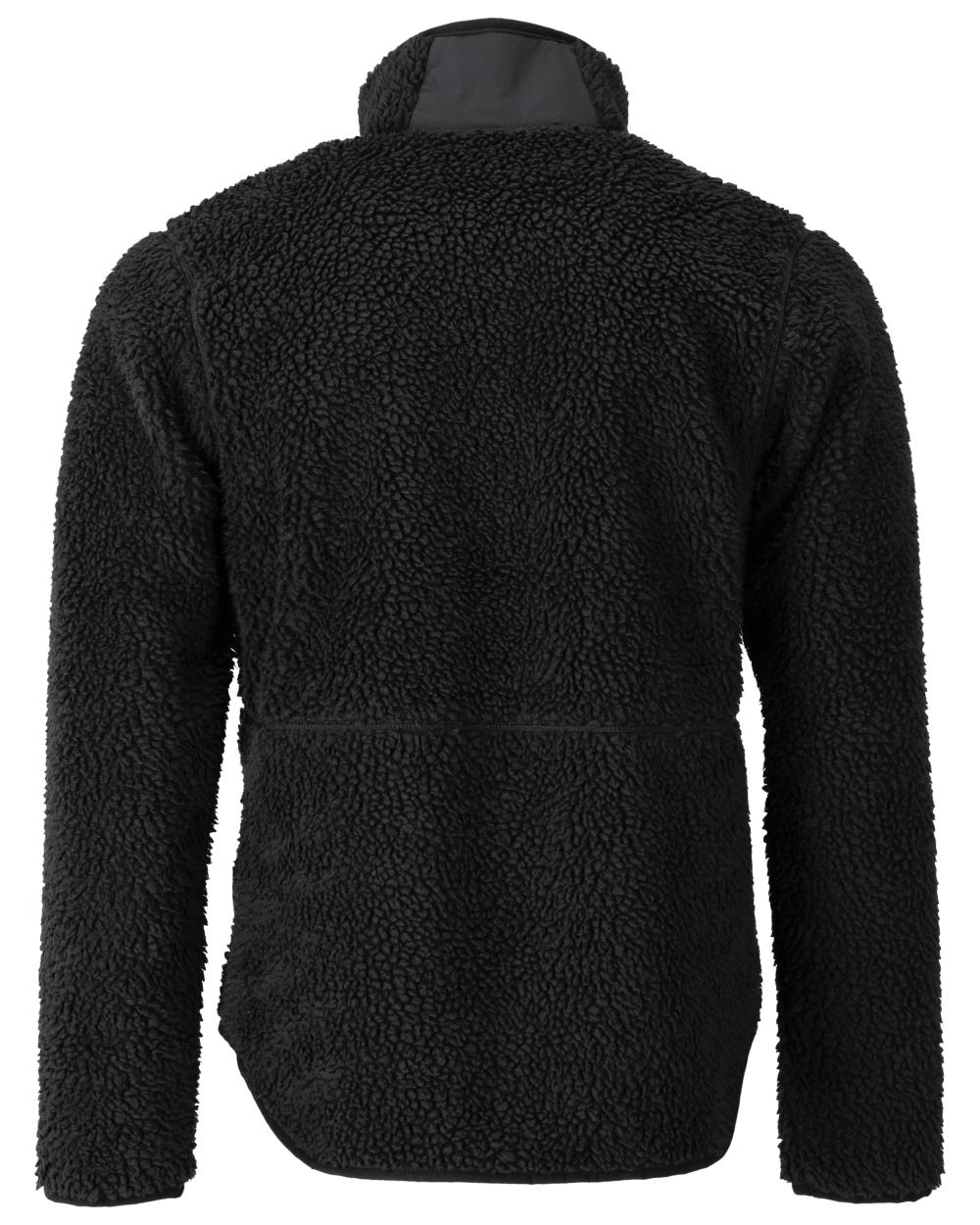 Black Coloured Mascot Workwear Mens Customized Pile Jacket With Zipper on white background 