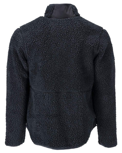 Dark Navy Coloured Mascot Workwear Mens Customized Pile Jacket With Zipper on white background 