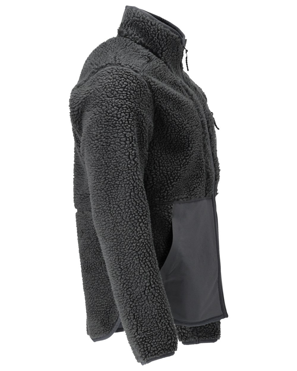 Stone Grey Coloured Mascot Workwear Mens Customized Pile Jacket With Zipper on white background 