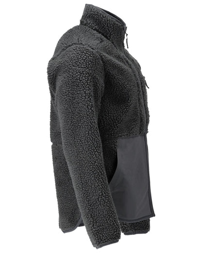 Stone Grey Coloured Mascot Workwear Mens Customized Pile Jacket With Zipper on white background 