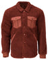 Autumn Red Coloured Mascot Workwear Mens Customized Pile Shirt on white background 