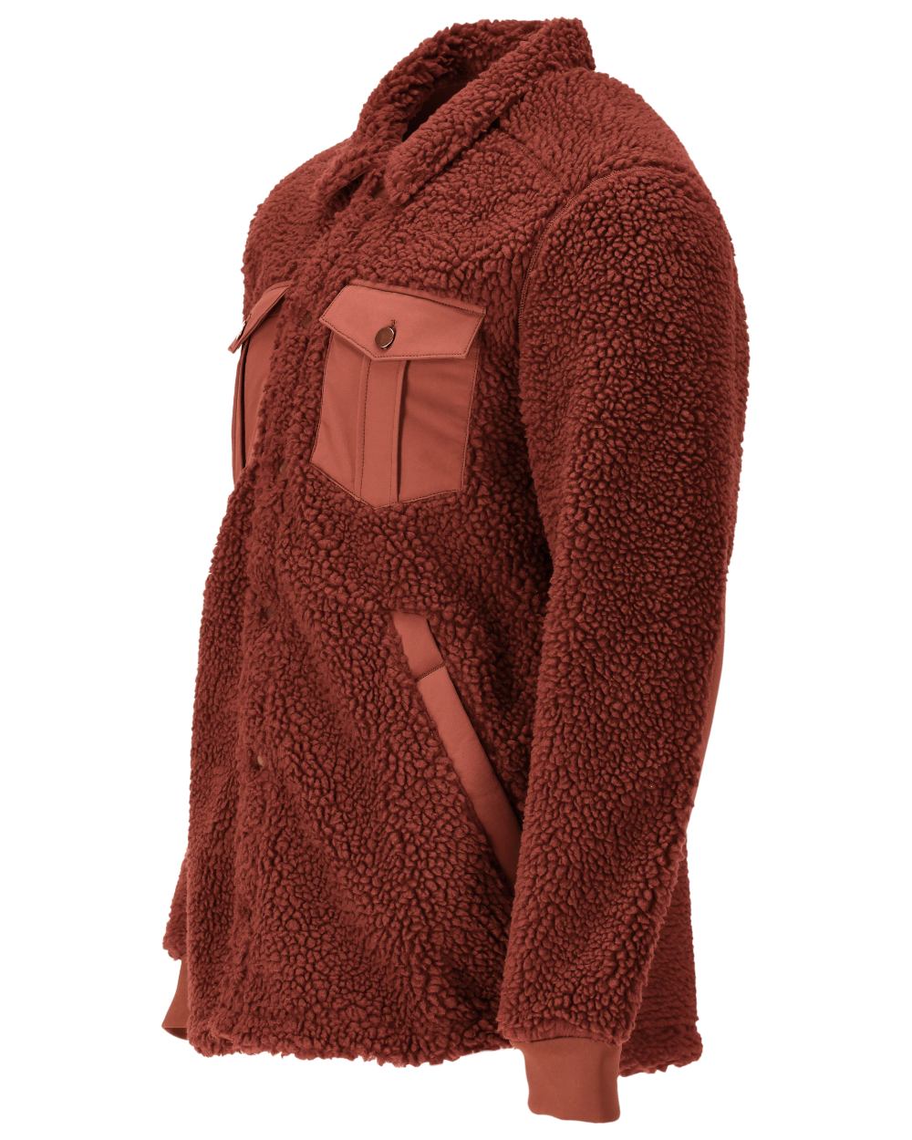 Autumn Red Coloured Mascot Workwear Mens Customized Pile Shirt on white background 