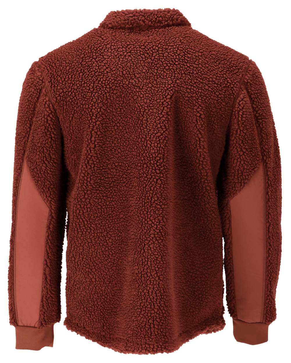 Autumn Red Coloured Mascot Workwear Mens Customized Pile Shirt on white background 