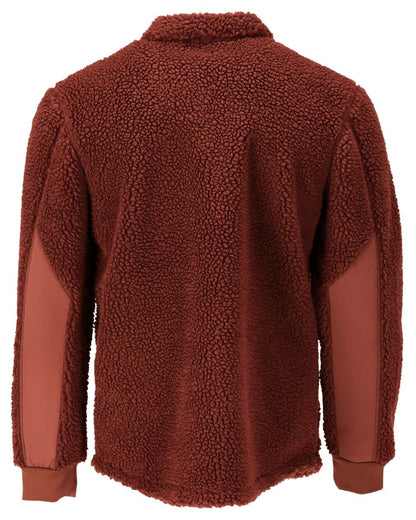Autumn Red Coloured Mascot Workwear Mens Customized Pile Shirt on white background 