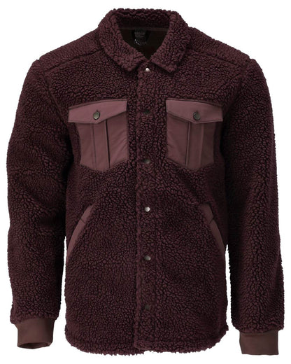 Bordeaux Coloured Mascot Workwear Mens Customized Pile Shirt on white background 