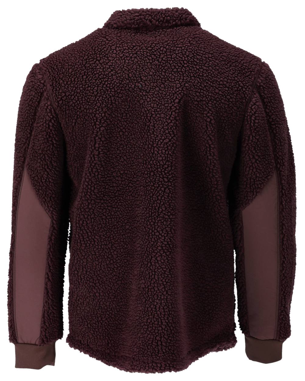 Bordeaux Coloured Mascot Workwear Mens Customized Pile Shirt on white background 
