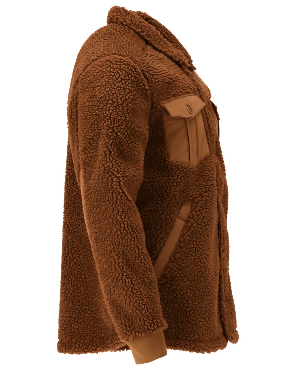 Nut Brown Coloured Mascot Workwear Mens Customized Pile Shirt on white background 