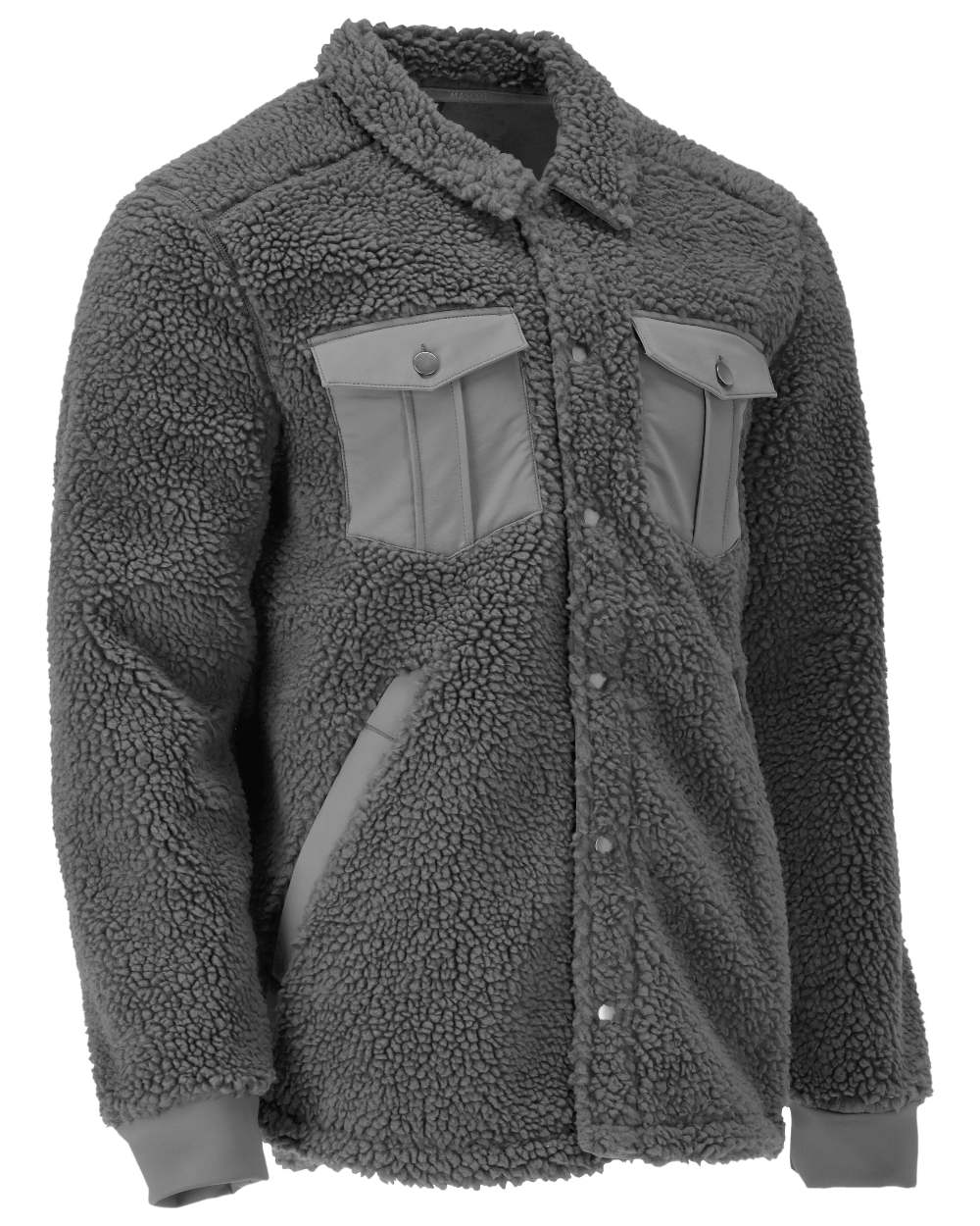Stone Grey Coloured Mascot Workwear Mens Customized Pile Shirt on white background 