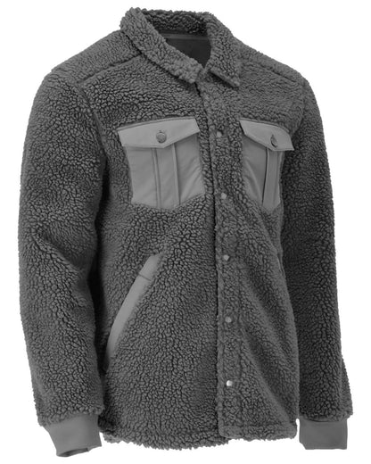 Stone Grey Coloured Mascot Workwear Mens Customized Pile Shirt on white background 