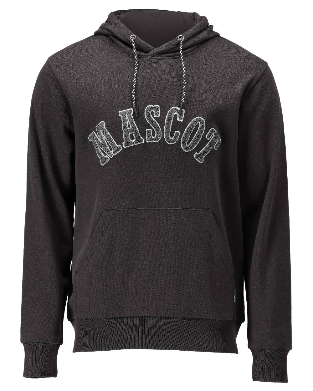 Black Coloured Mascot Workwear Mens Customized Premium Hoodie on white background 