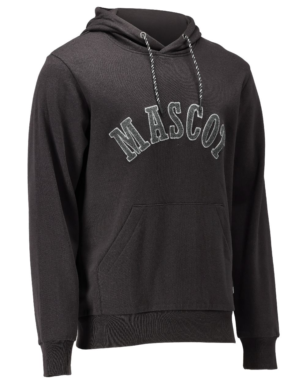 Black Coloured Mascot Workwear Mens Customized Premium Hoodie on white background 