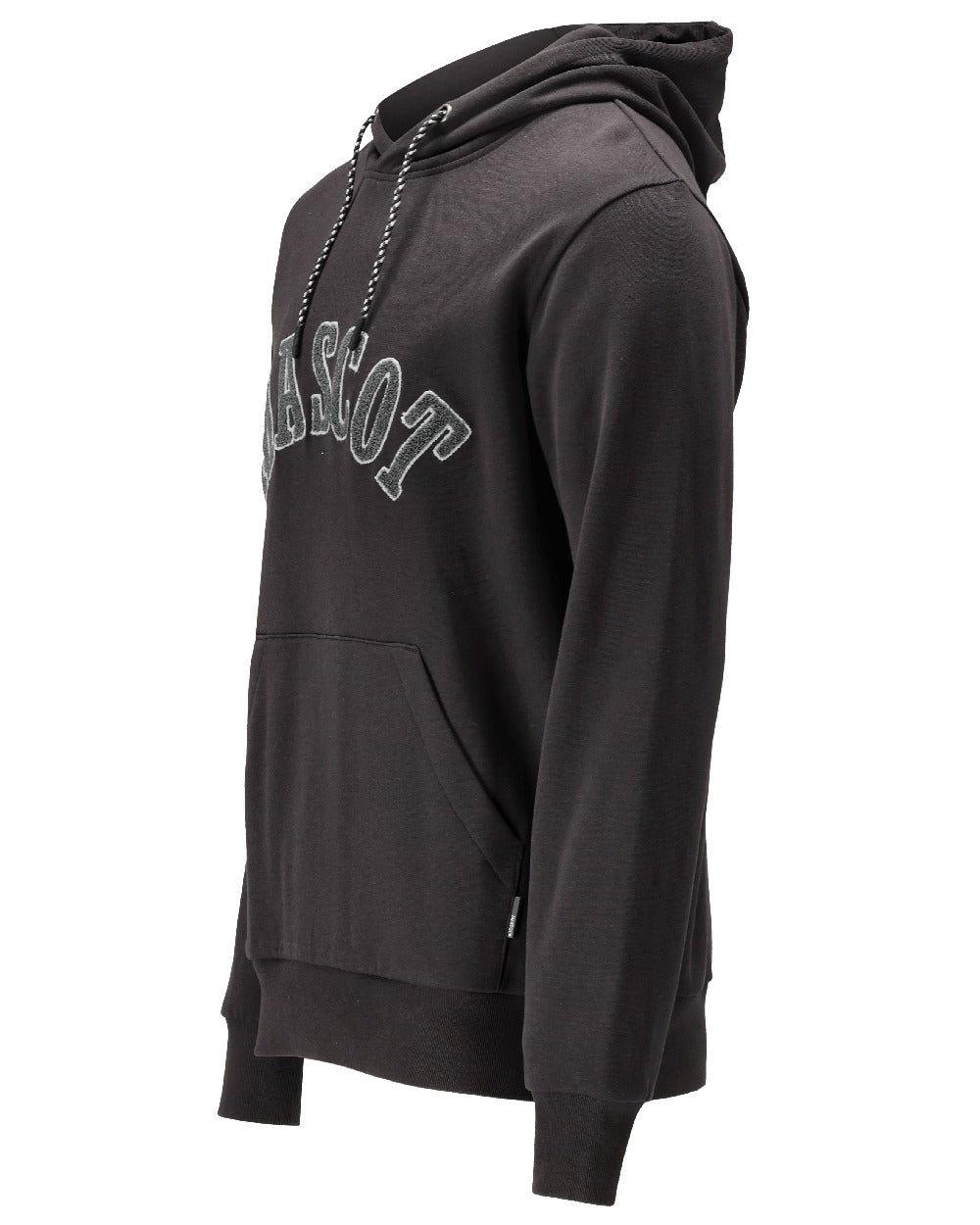 Black Coloured Mascot Workwear Mens Customized Premium Hoodie on white background 