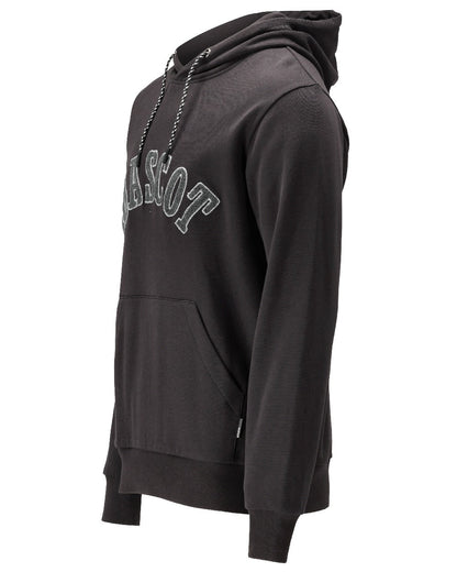 Black Coloured Mascot Workwear Mens Customized Premium Hoodie on white background 