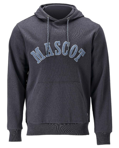 Dark Navy Coloured Mascot Workwear Mens Customized Premium Hoodie on white background 