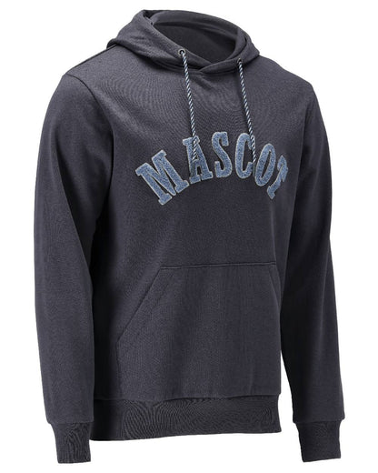 Dark Navy Coloured Mascot Workwear Mens Customized Premium Hoodie on white background 