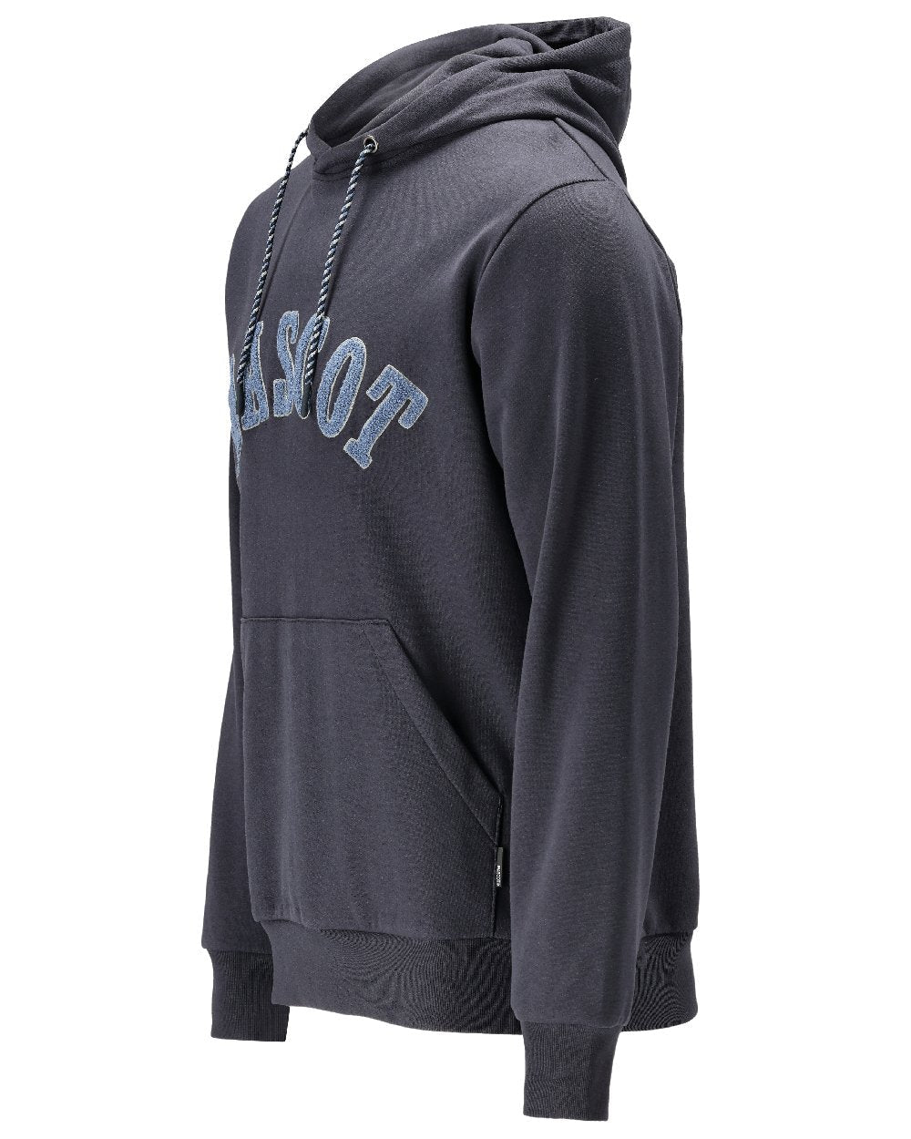 Dark Navy Coloured Mascot Workwear Mens Customized Premium Hoodie on white background 