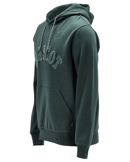 Forest Green Coloured Mascot Workwear Mens Customized Premium Hoodie on white background 