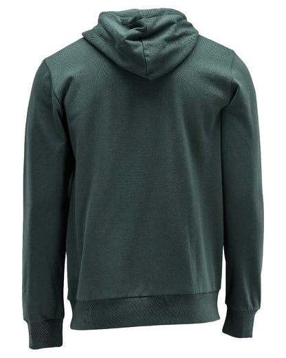 Forest Green Coloured Mascot Workwear Mens Customized Premium Hoodie on white background 