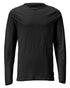 Black Coloured Mascot Workwear Mens Customized Premium Long Sleeved T-Shirt on white background 