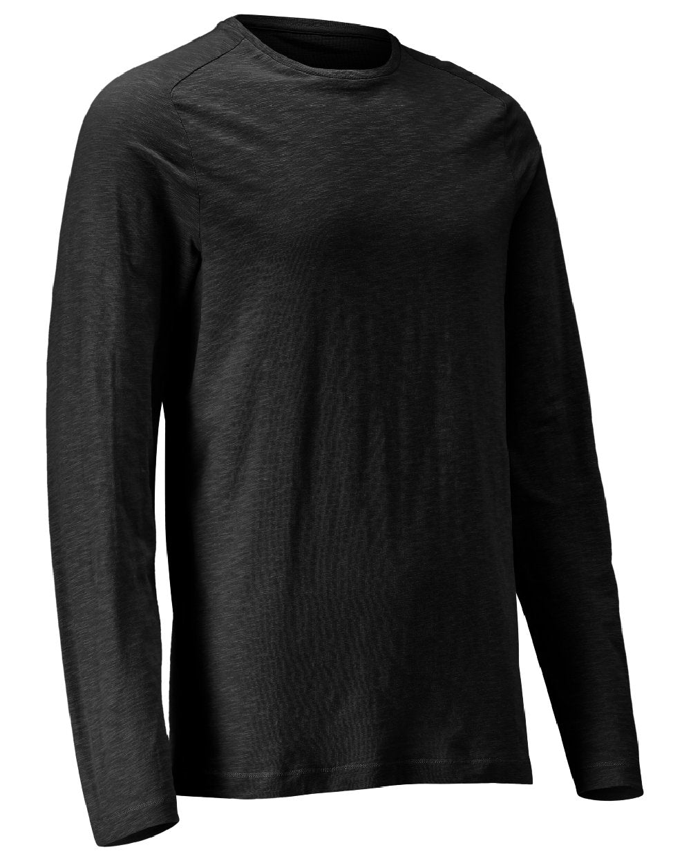 Black Coloured Mascot Workwear Mens Customized Premium Long Sleeved T-Shirt on white background 