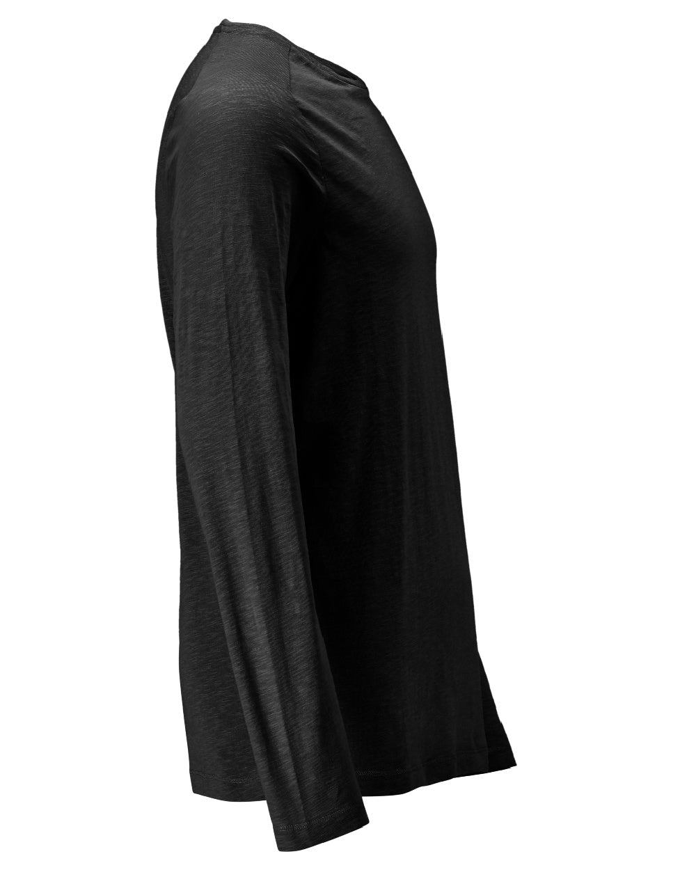Black Coloured Mascot Workwear Mens Customized Premium Long Sleeved T-Shirt on white background 