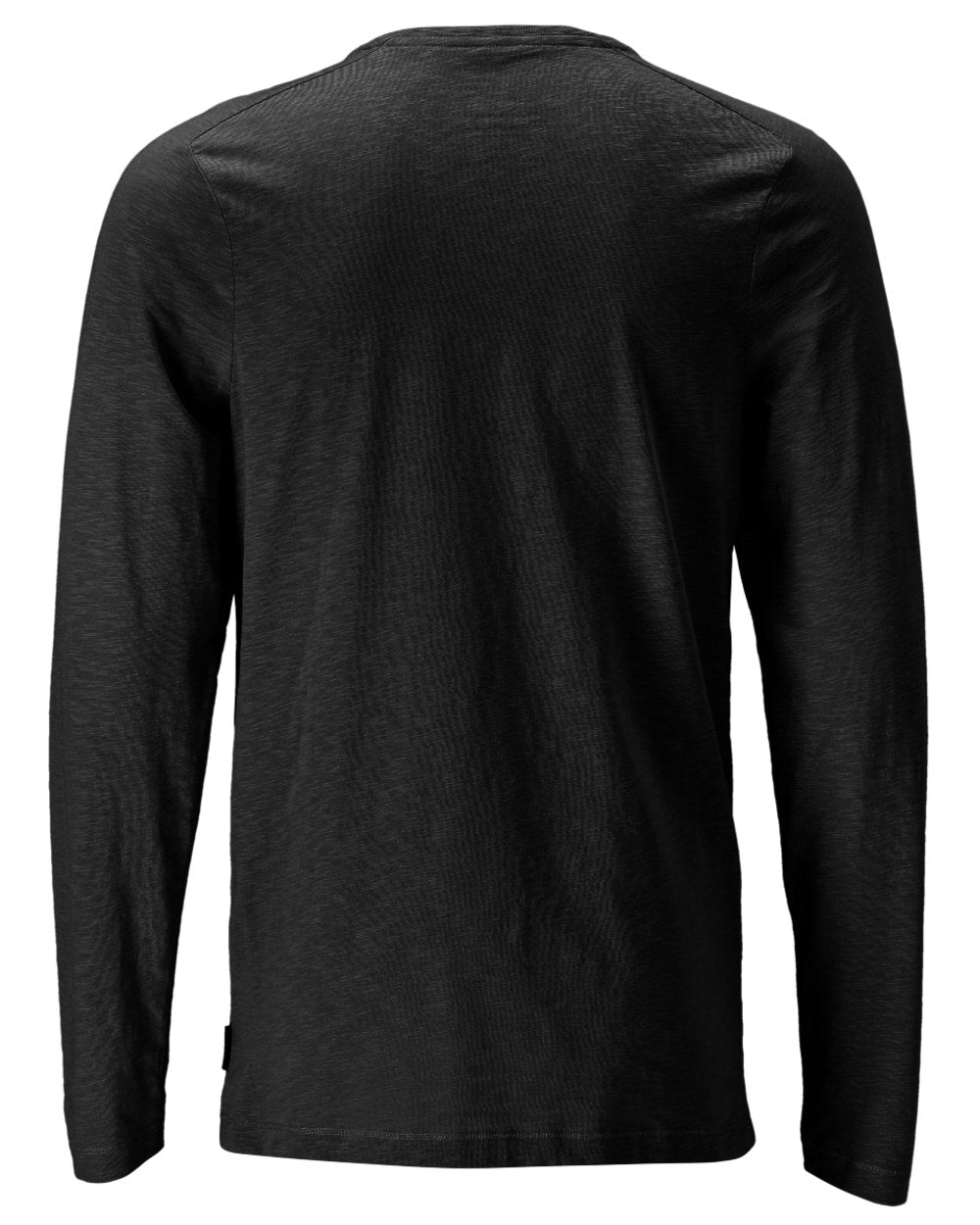 Black Coloured Mascot Workwear Mens Customized Premium Long Sleeved T-Shirt on white background 