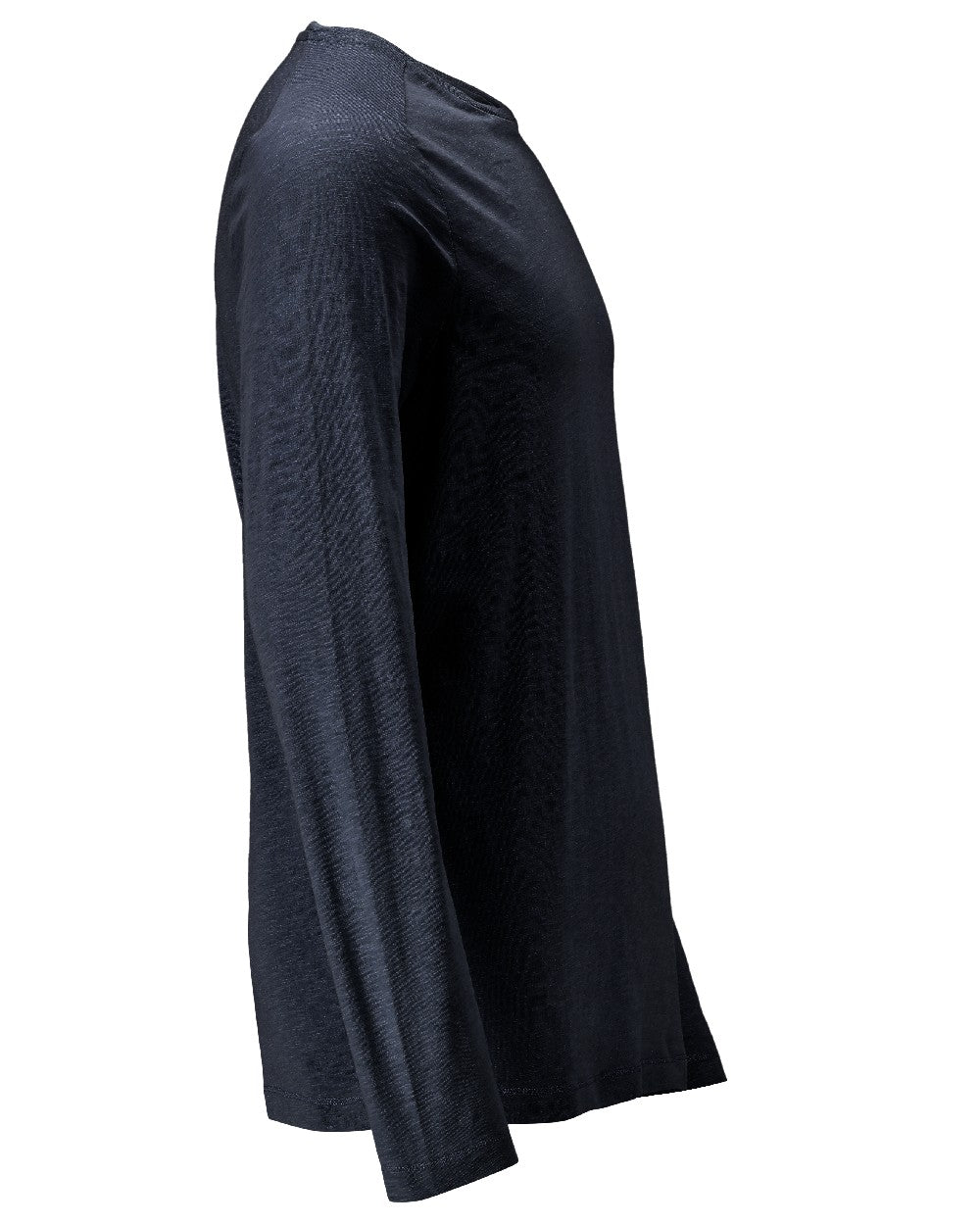 Dark Navy Coloured Mascot Workwear Mens Customized Premium Long Sleeved T-Shirt on white background 