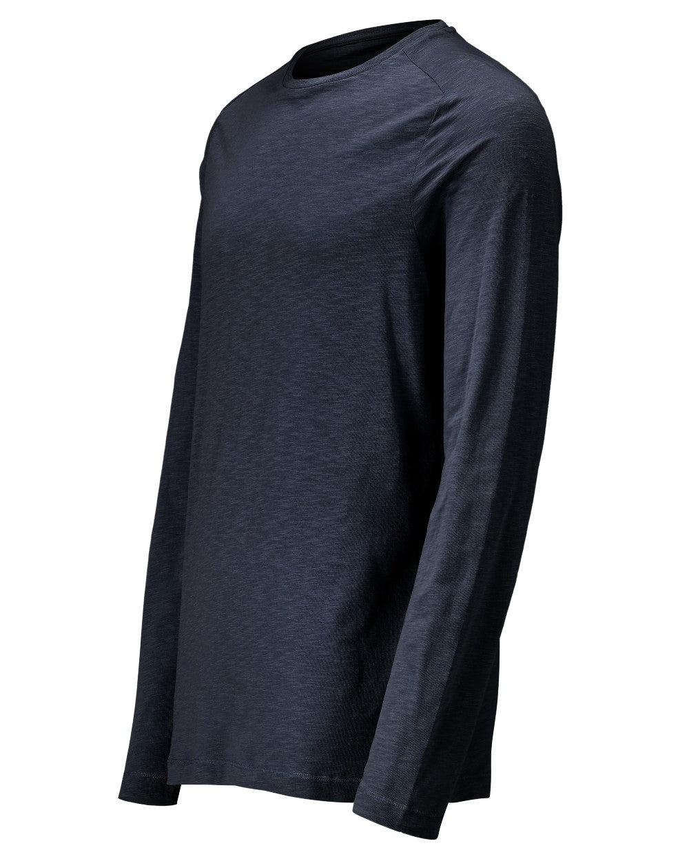Dark Navy Coloured Mascot Workwear Mens Customized Premium Long Sleeved T-Shirt on white background 