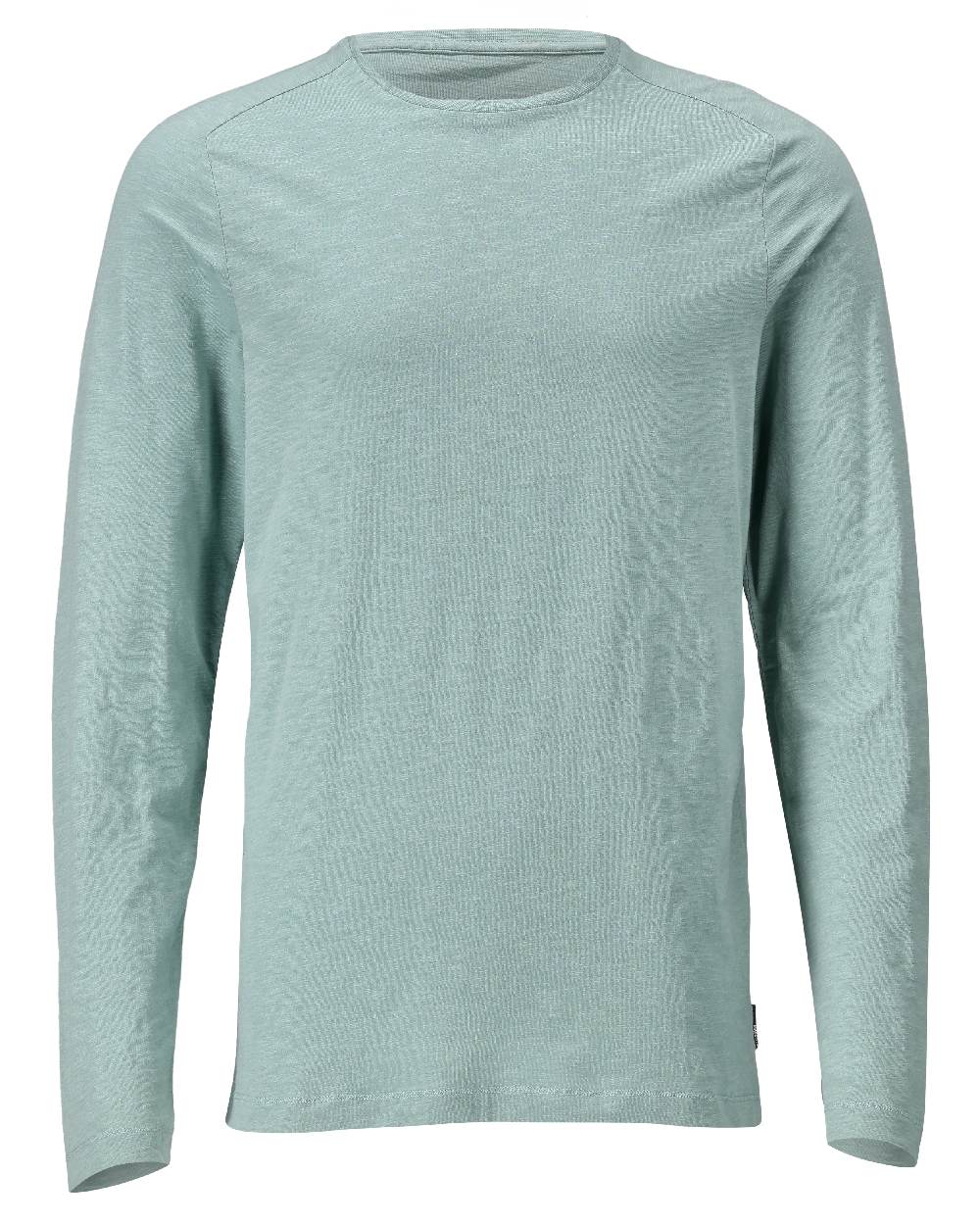 Dusty Green Coloured Mascot Workwear Mens Customized Premium Long Sleeved T-Shirt on white background 