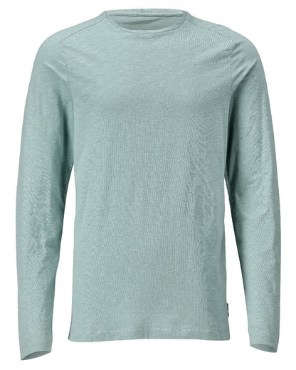 Dusty Green Coloured Mascot Workwear Mens Customized Premium Long Sleeved T-Shirt on white background 