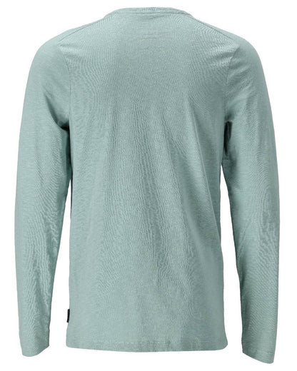 Dusty Green Coloured Mascot Workwear Mens Customized Premium Long Sleeved T-Shirt on white background 