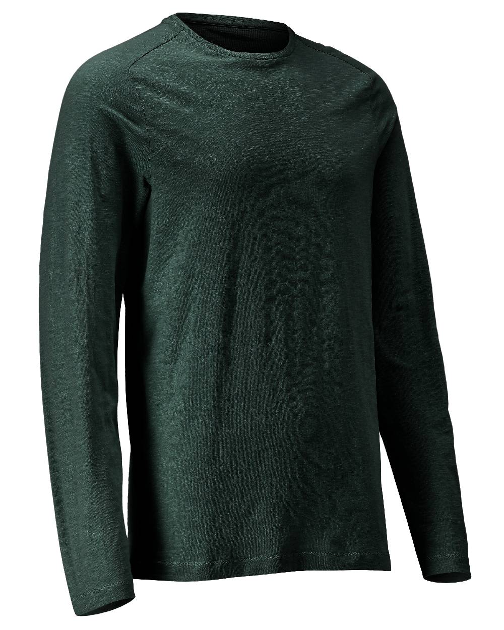 Forest Green Coloured Mascot Workwear Mens Customized Premium Long Sleeved T-Shirt on white background 