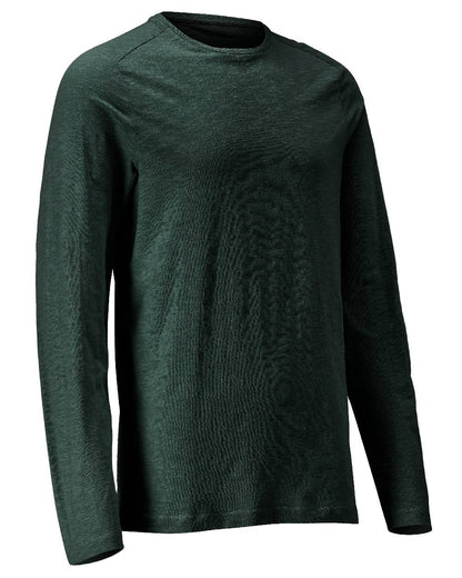 Forest Green Coloured Mascot Workwear Mens Customized Premium Long Sleeved T-Shirt on white background 
