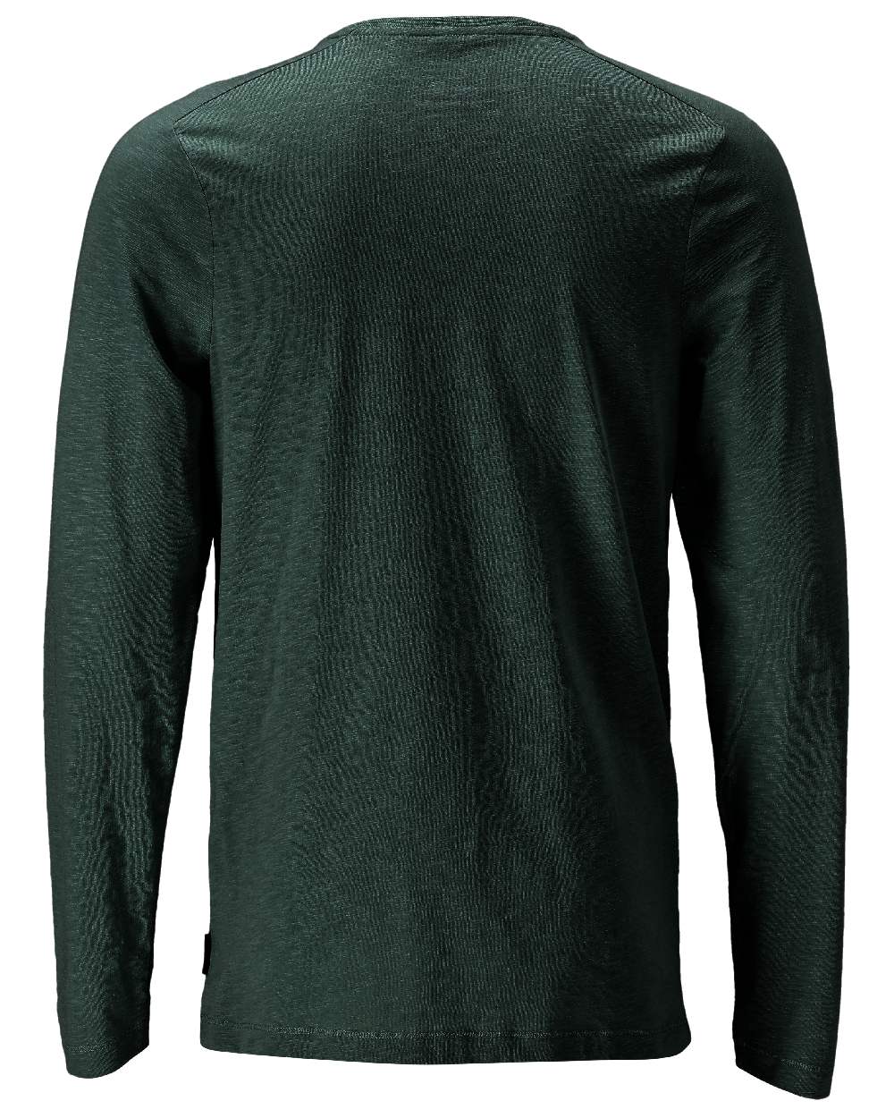 Forest Green Coloured Mascot Workwear Mens Customized Premium Long Sleeved T-Shirt on white background 