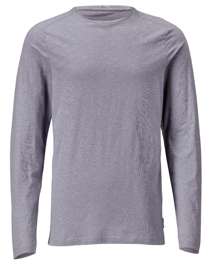 Light Stone Blue Coloured Mascot Workwear Mens Customized Premium Long Sleeved T-Shirt on white background 