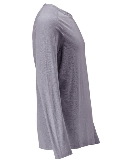 Light Stone Blue Coloured Mascot Workwear Mens Customized Premium Long Sleeved T-Shirt on white background 